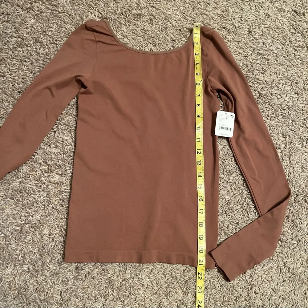INTIMATELY FREE PEOPLE Low Back Seamless Long Sleeve in Withered Rose Sz M/L NWT